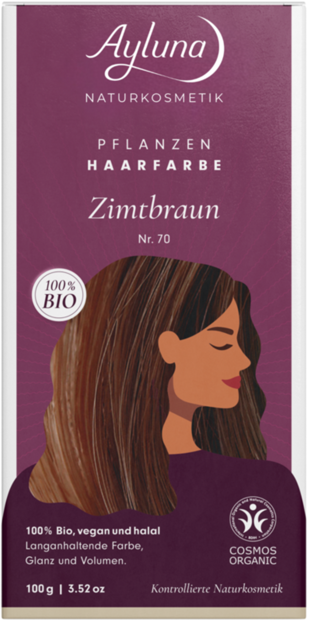Ayluna  Pflanzenhaarfarbe Zimtbraun, 100 g