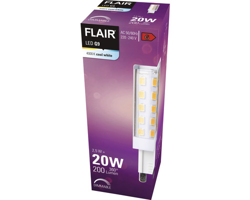 FLAIR LED lamp dimbaar G9/2,5W (20W) helder 200 lm 4000K neutraal wit