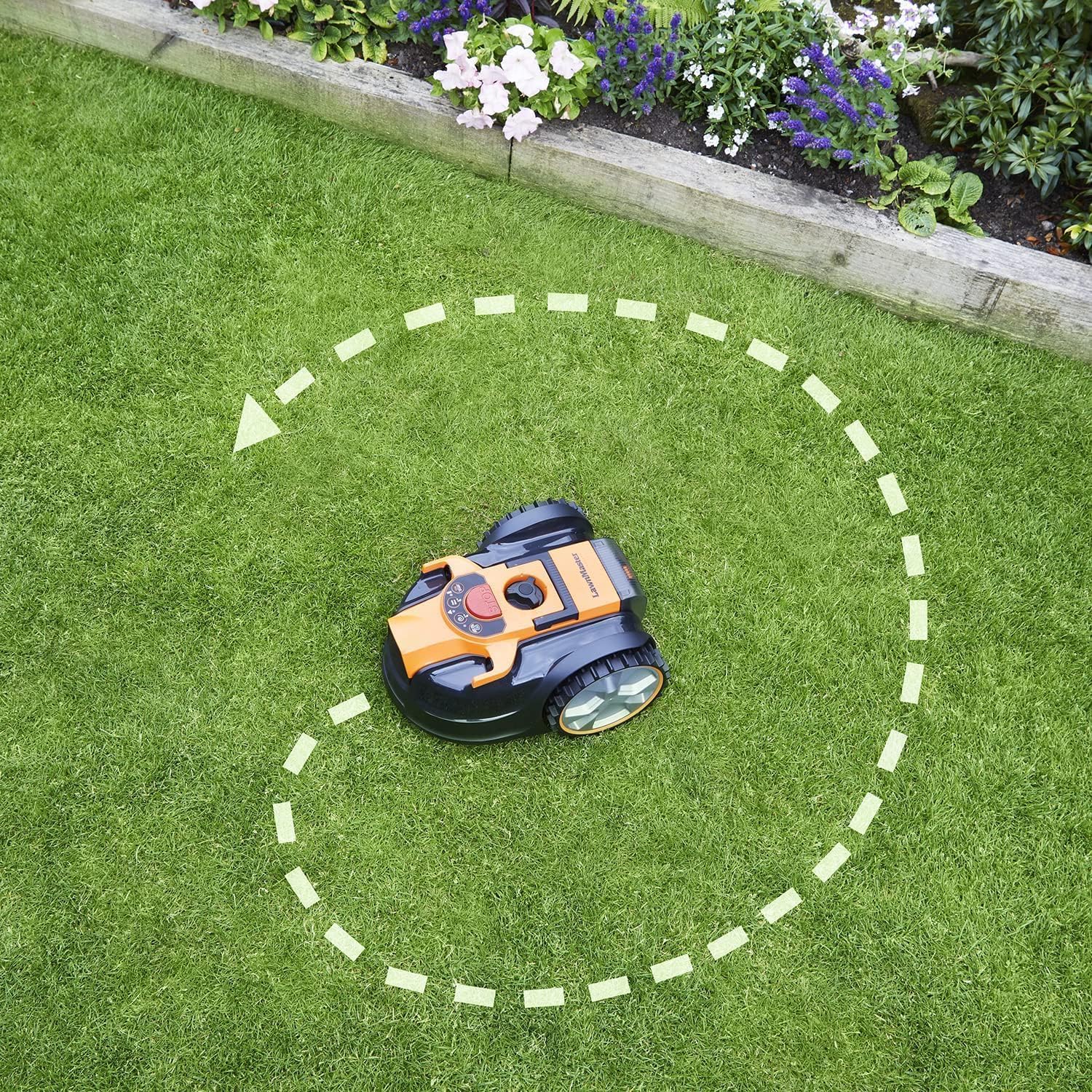 Lawnmaster OcuMow® Mähroboter kabellos 80 ㎡ Rasenmäher Roboter mit 2Ah Akku Kompaktmodell Einsteiger-Modell ohne Begrenzungskabel