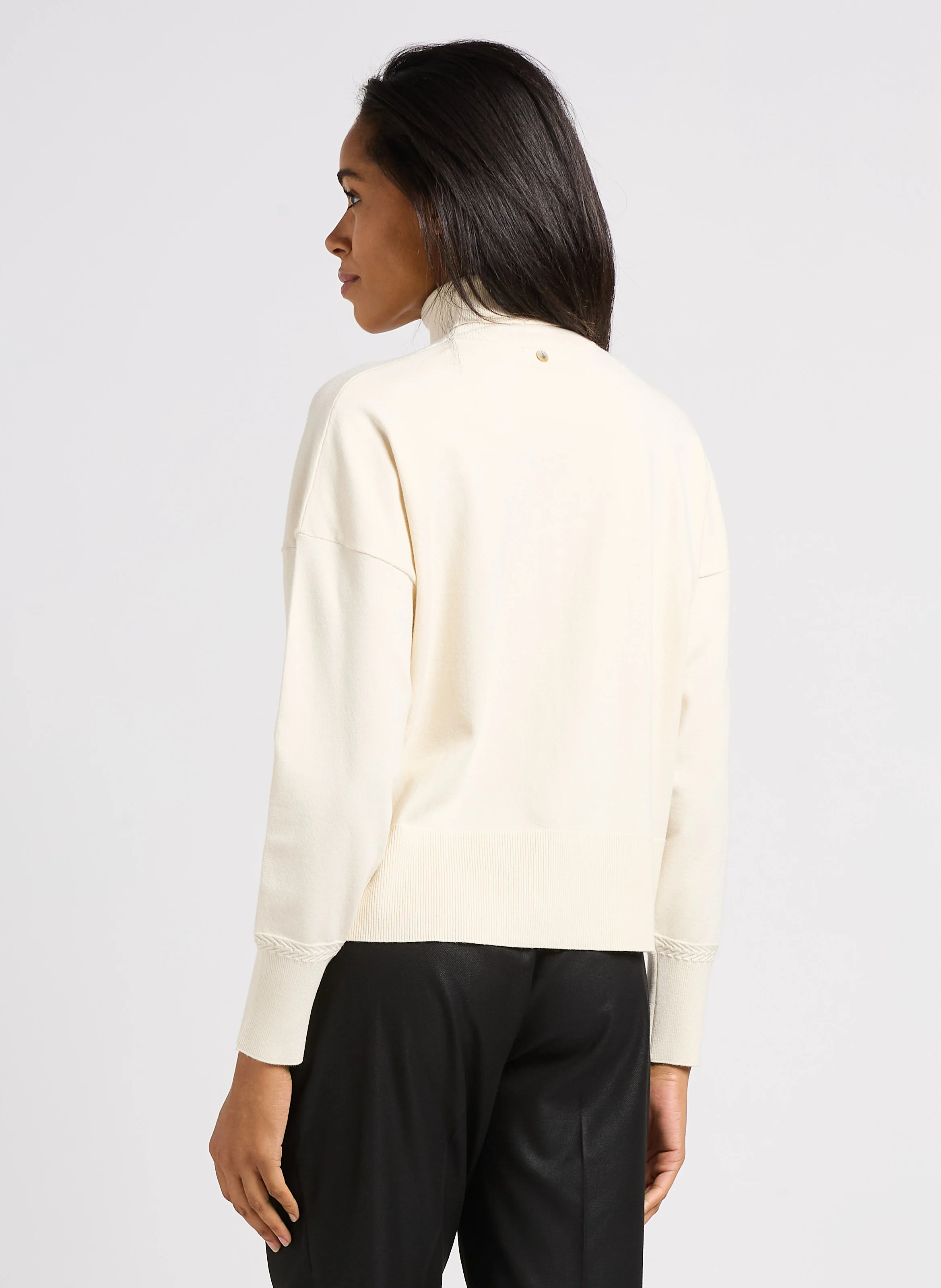 TANAKA - Pull ample col roulé| Beige