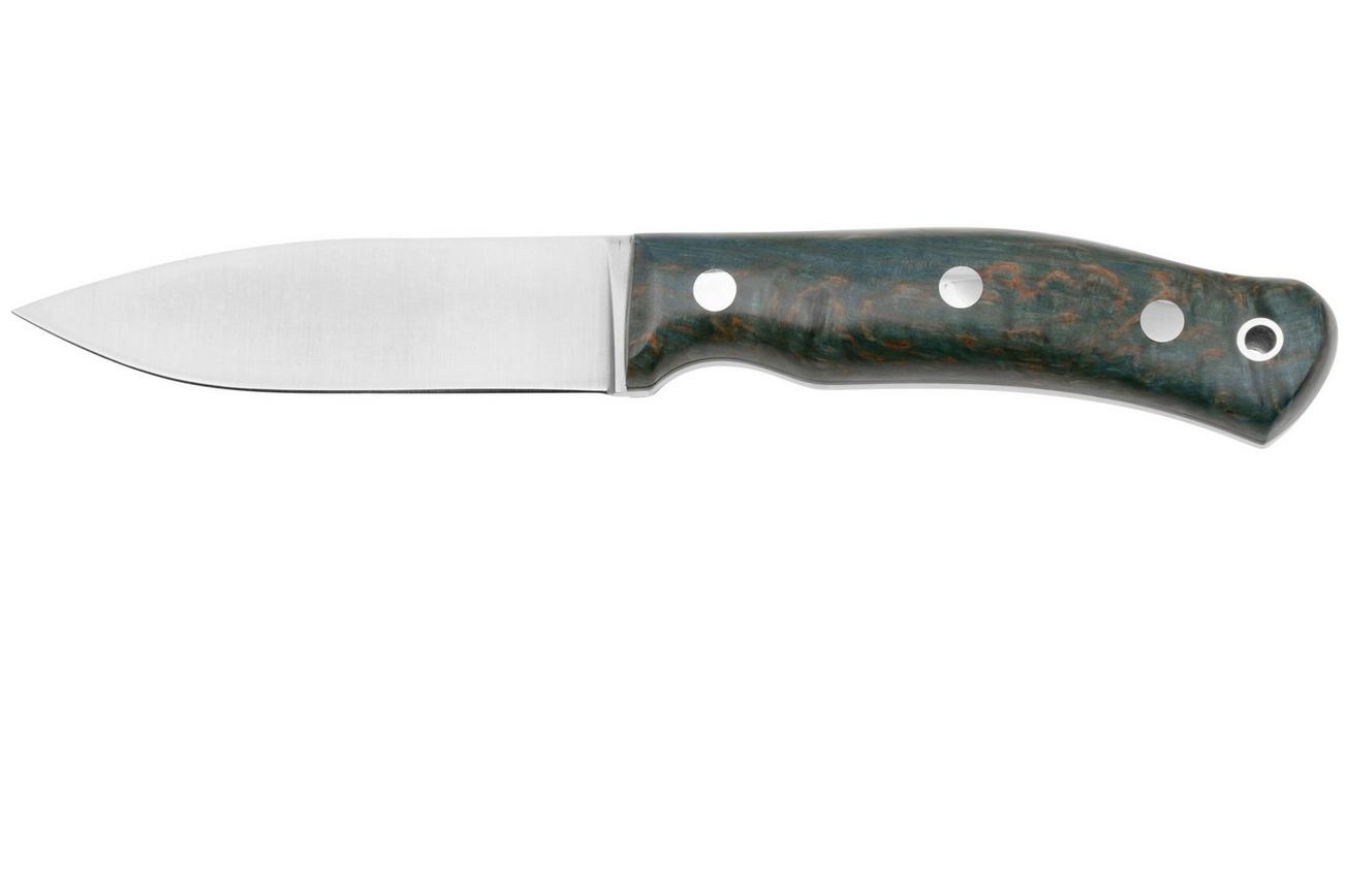Casström No. 10 Swedish Forest Knife Flat 14119, 14C28N Stabilised Curly Birch Ocean Kydex, bushcraftmes