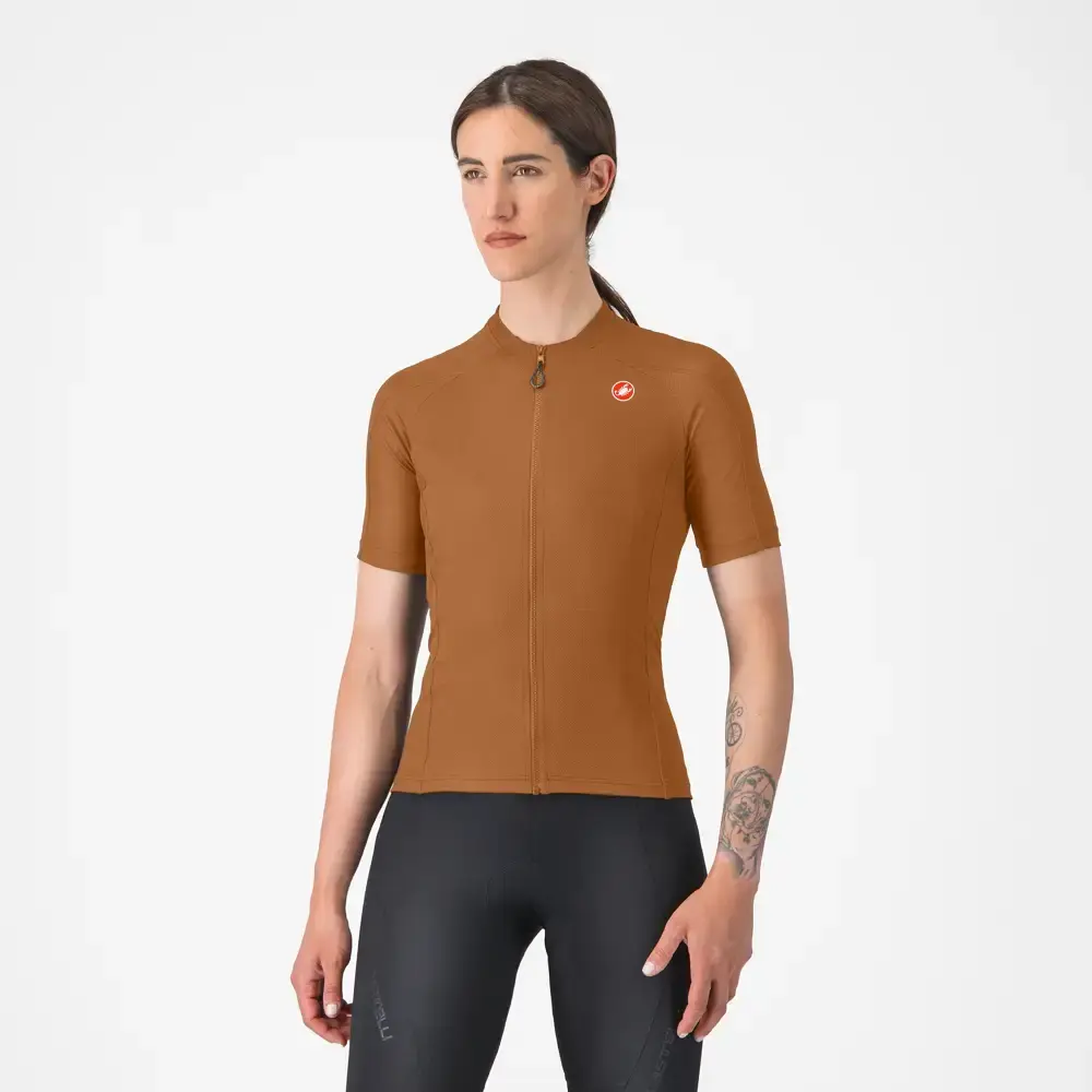 Castelli Libera 2 Fietsshirt Korte Mouwen Bruin Dames