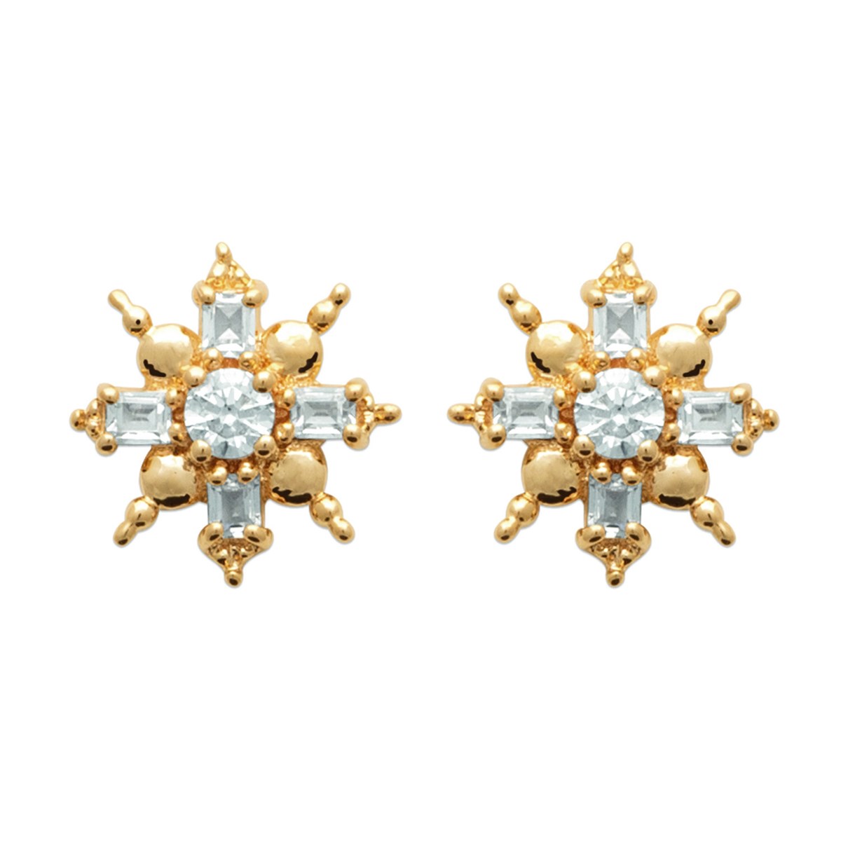 Boucles d'oreilles Brillaxis puces flocon de neige