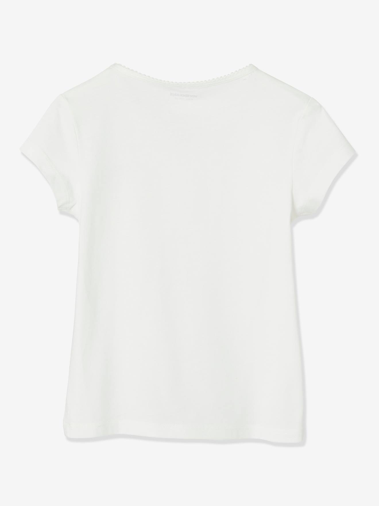 Conjunto de 3 camisetas Dream de manga curta para meninas, branco claro, bicolor/multicoloridas