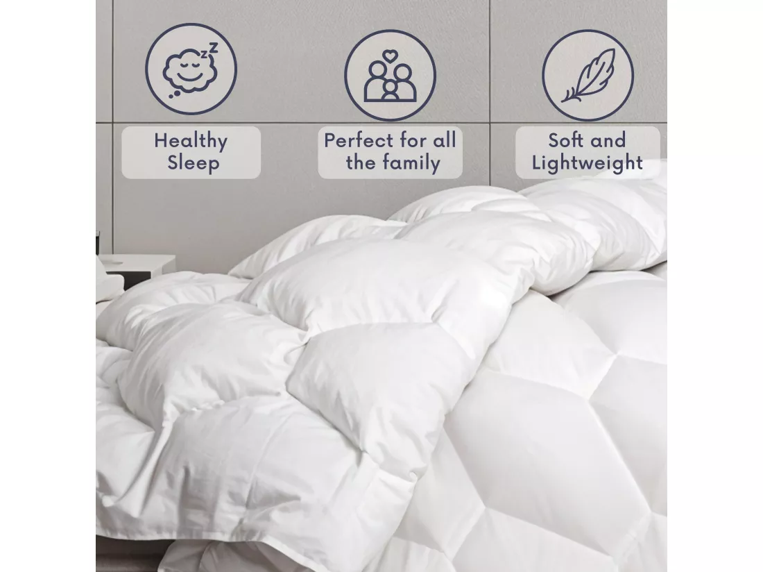 The White Stone Couette Toutes Saisons avec Clips 140 x 200 cm | Couette 150g + Couette 250g | Rembourrage en Ouate Douce | Couettes en Microfibre Hypoallergénique | Couette pour Lit 1 Personne
