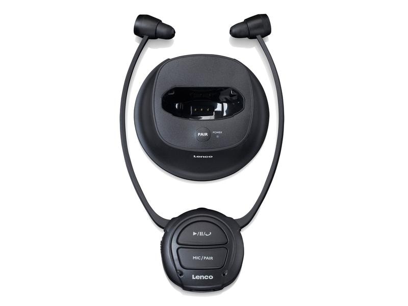 Lenco TV-Kopfhörer HPW-400 Schwarz Bluetooth-Hörverstärker/ Kopfhörer