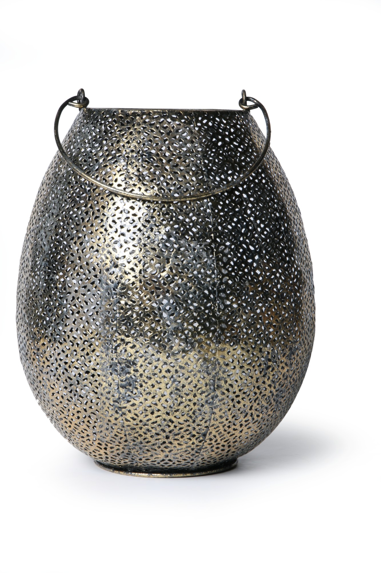 Laterne 'Buderim', antik silber, Ø 22,5 cm, H 27,5 cm von fischer's lagerhaus