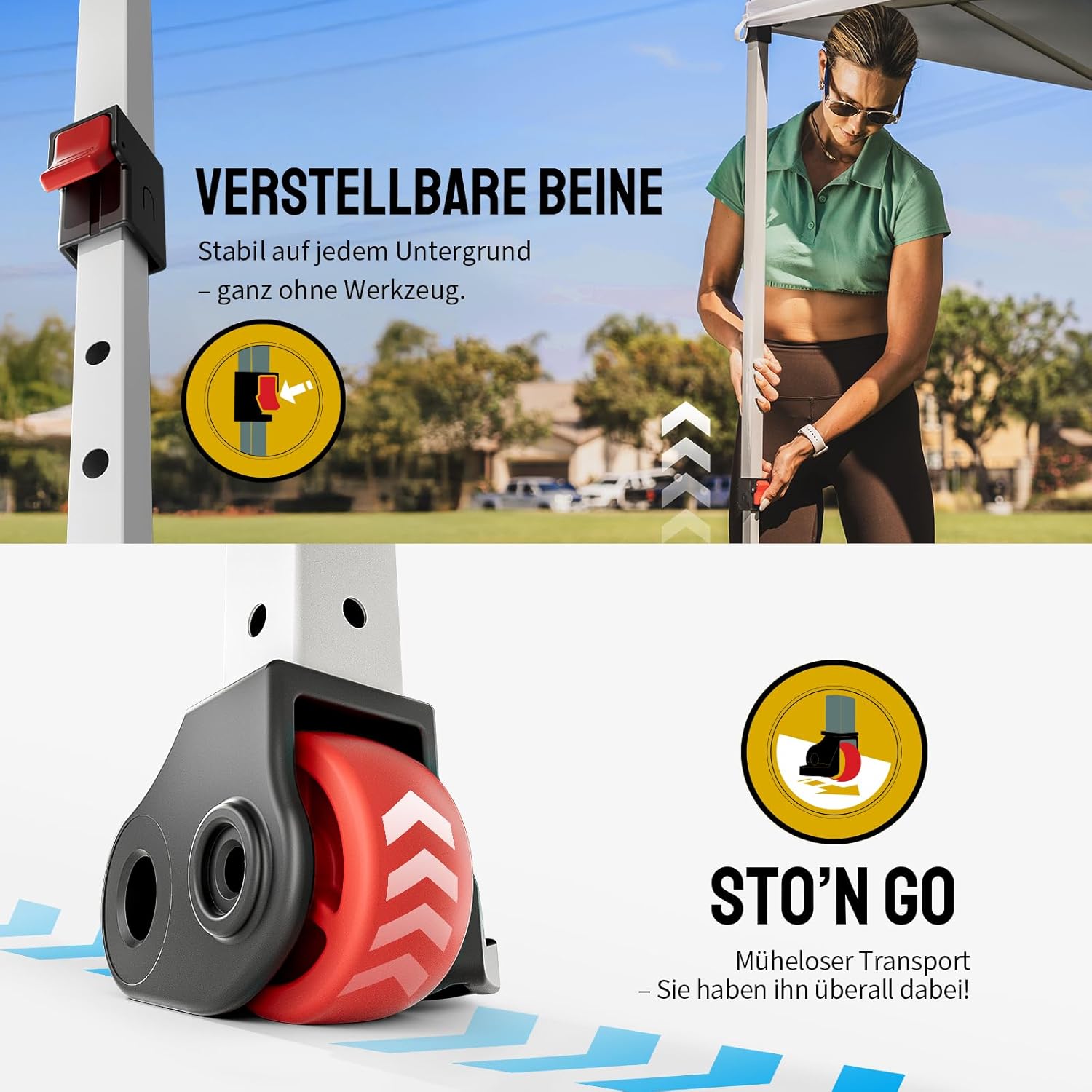 Pavillon 3x3 Wasserdicht Stabil Winterfest mit 4 Seitenteilen, Pop up Gartenpavillon UV Schutz 50+, Partyzelt Für Outdoor Camping, 3-Fach Höhenverstellbar, Pavillion mit Tragetasche