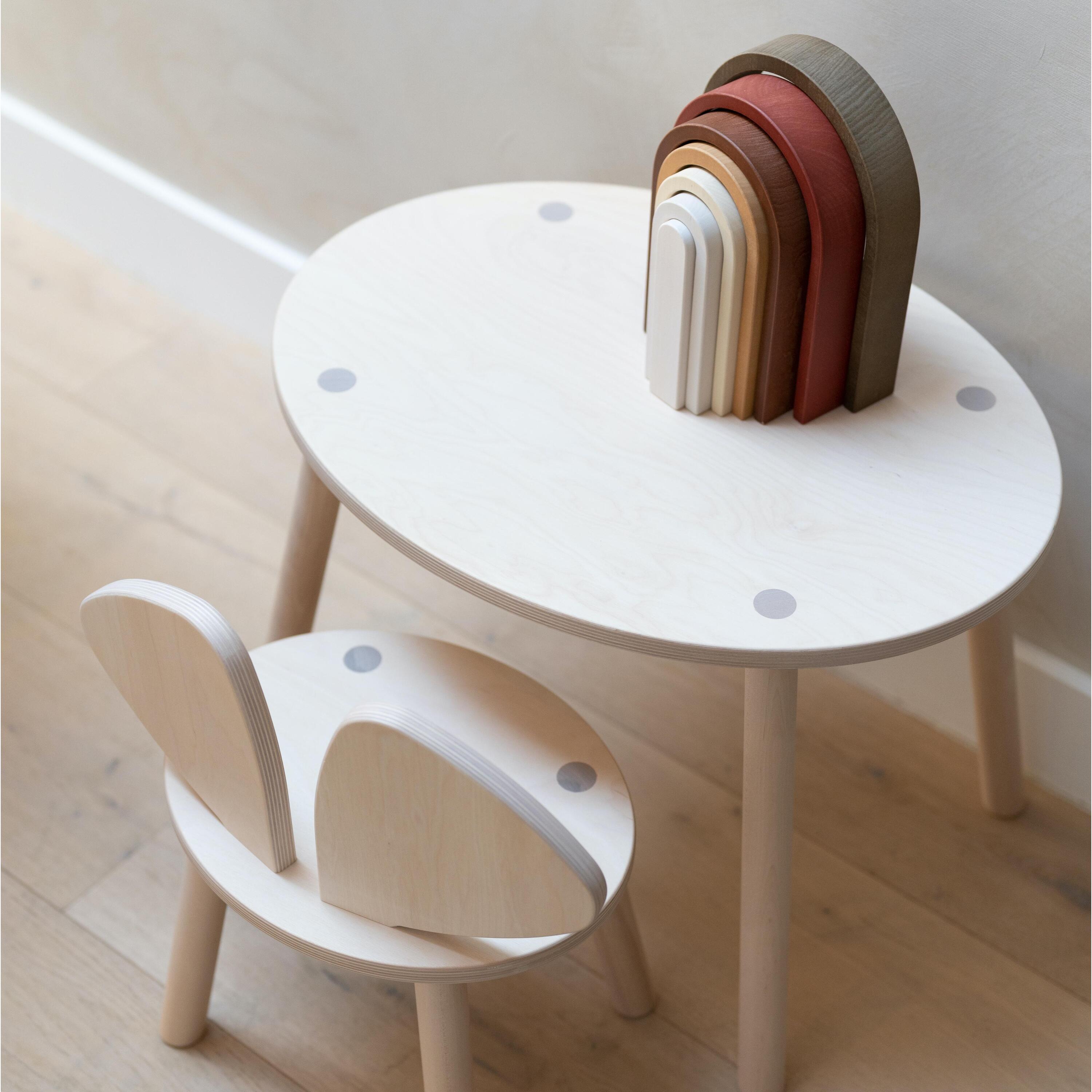 Nofred Mouse kinderstoel + kindertafel set olive green