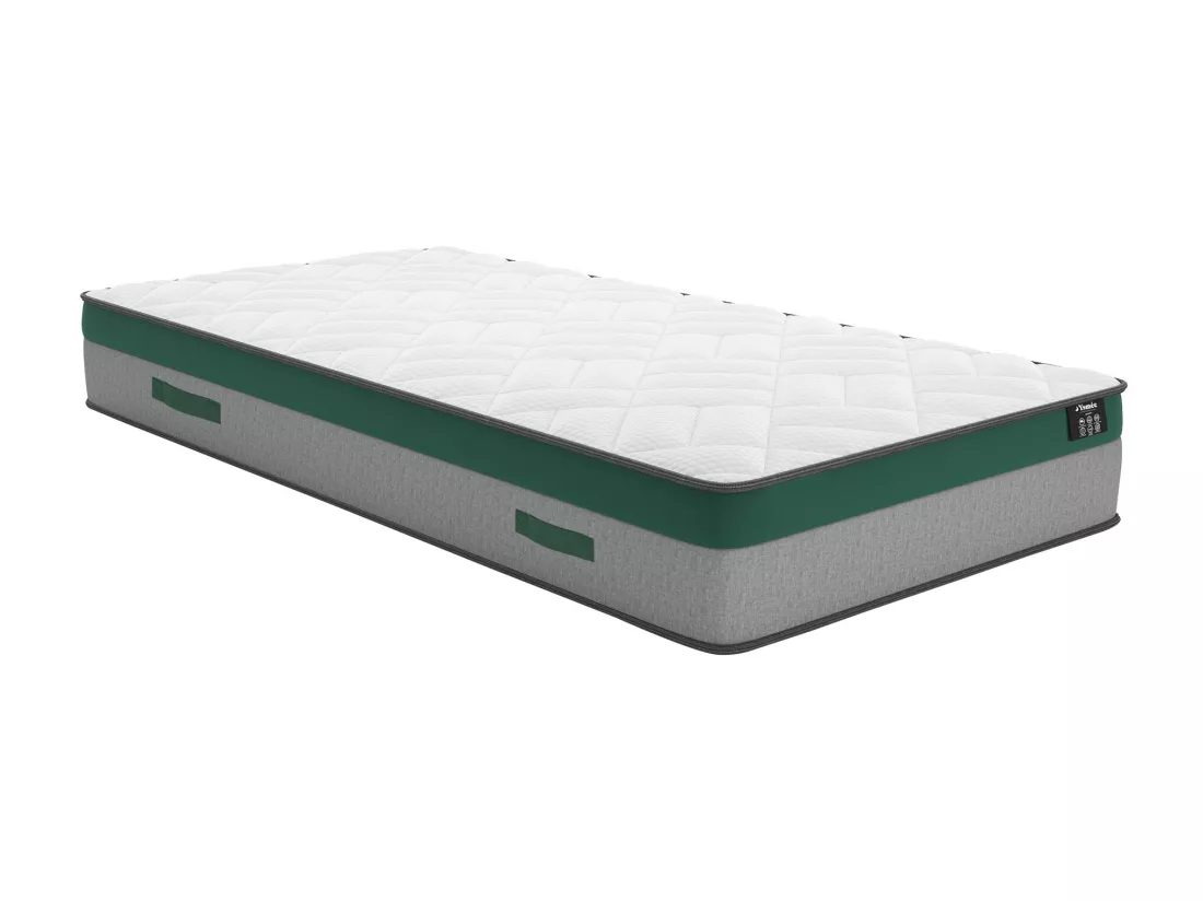 Ensemble 90 x 190 cm sommier coffre blanc + matelas ressorts ensachés ép.22cm - PRESTIGE de YSMÉE
