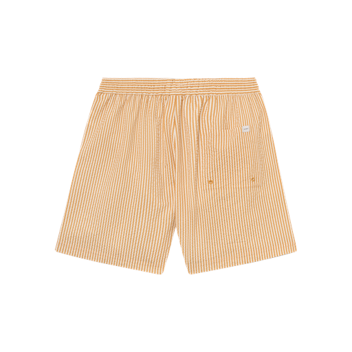 Les Deux Stan Stripe Seersucker Badebukser, Mustard Yellow/Light Ivory, XL