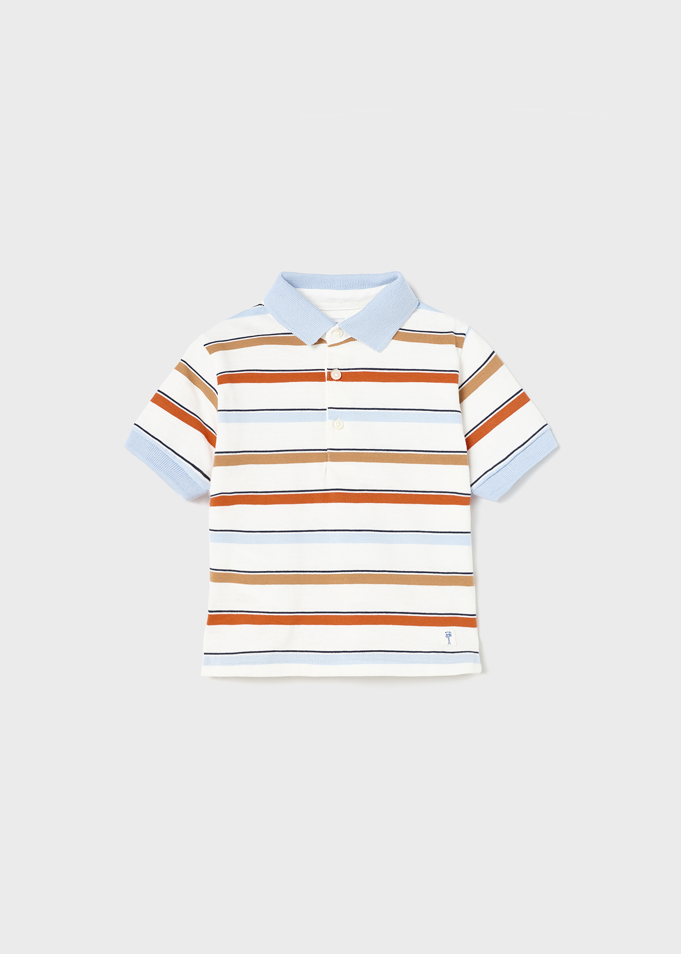 Camisa polo infantil de manga curta com estampa.