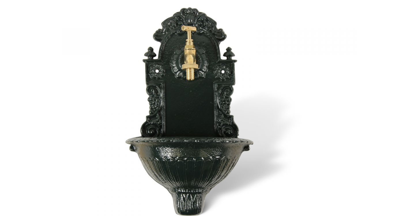 Fontaine de jardin fonte vert 24.5x12.5x40cm