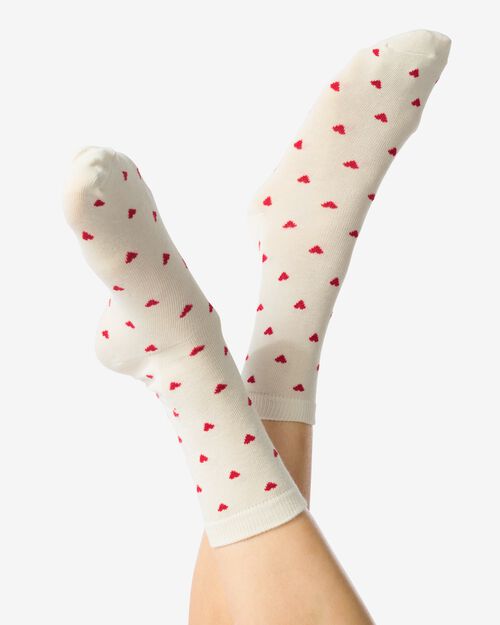 chaussettes en coton cœurs - 5 paires noir