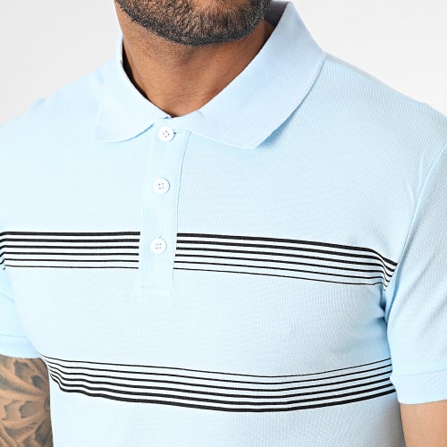 Ensemble Polo Manches Courtes Et Short Jogging Bleu Clair