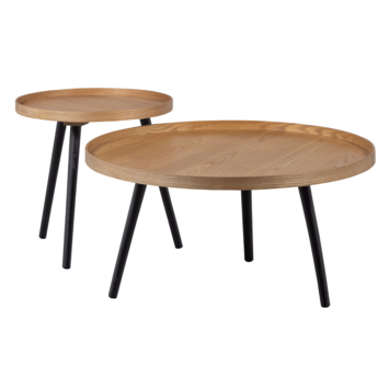 WOOOD bijzettafel Mesa L naturel MDF hout Ø 60 cm