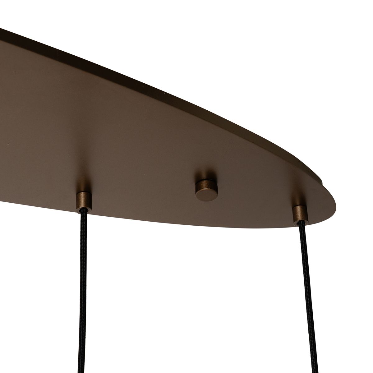 Art Deco hanglamp donkerbrons met amber glas ovaal 8-lichts - Sandra