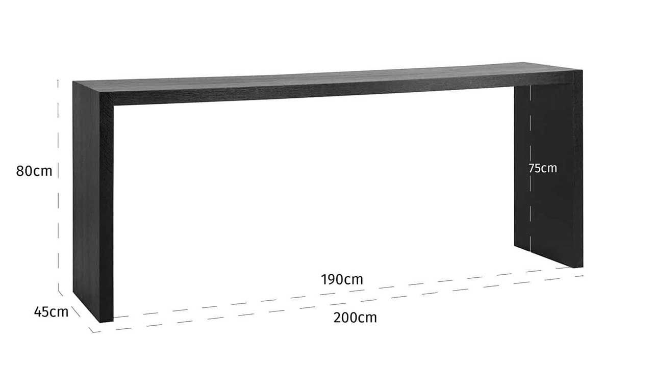 Wandtafel 210295 Oakura B200 x D45 x H80 cm