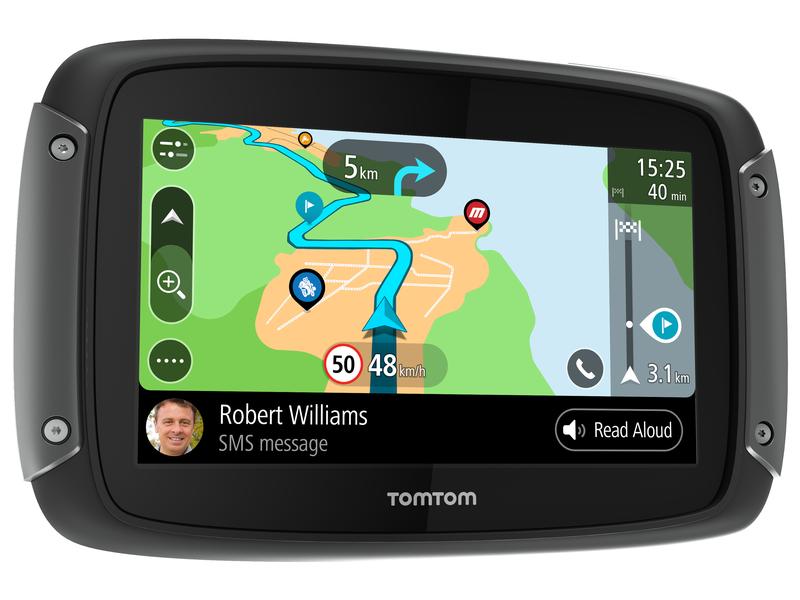 TomTom Navigationsgerät Rider 550 World Akkubetriebenes GPS-Navigationssystem für Motorräder