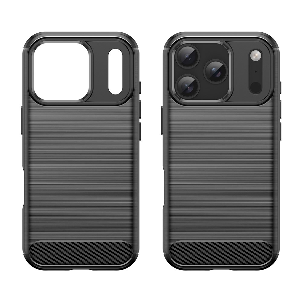 iPhone 17 Pro Gummi Case Schutzhülle Carbon Look - Schwarz