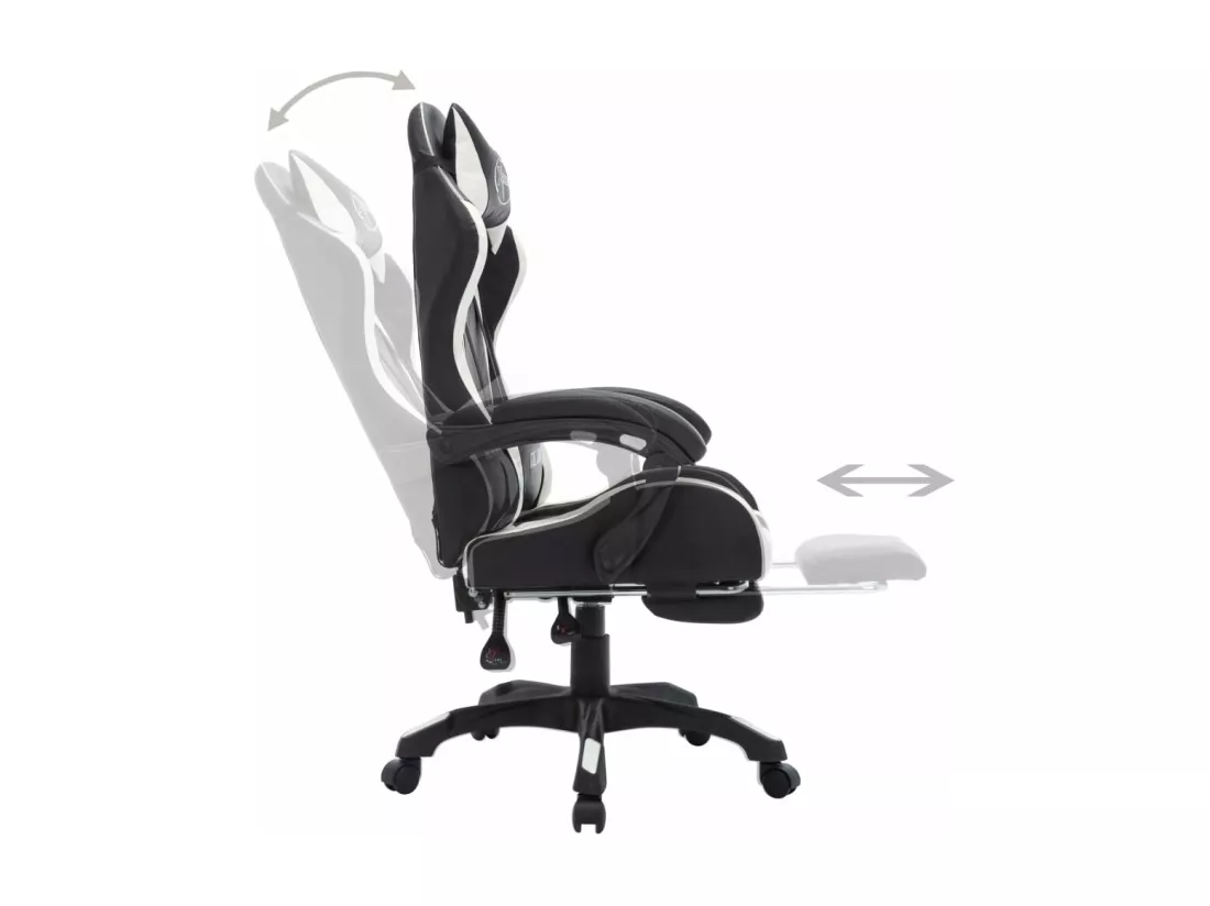 Chaise fauteuil siège pivotante cuir blanche 64 x 65 x 119 cm 02_0024199