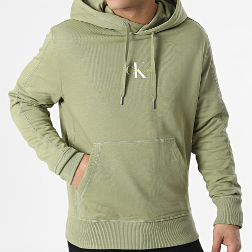 Sweat Capuche Monogram Logo 9698 Vert Kaki Clair
