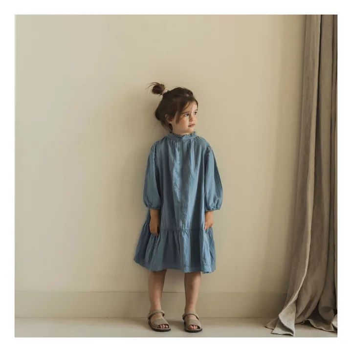 Jenest Robe Brodée Bella | Bleu gris