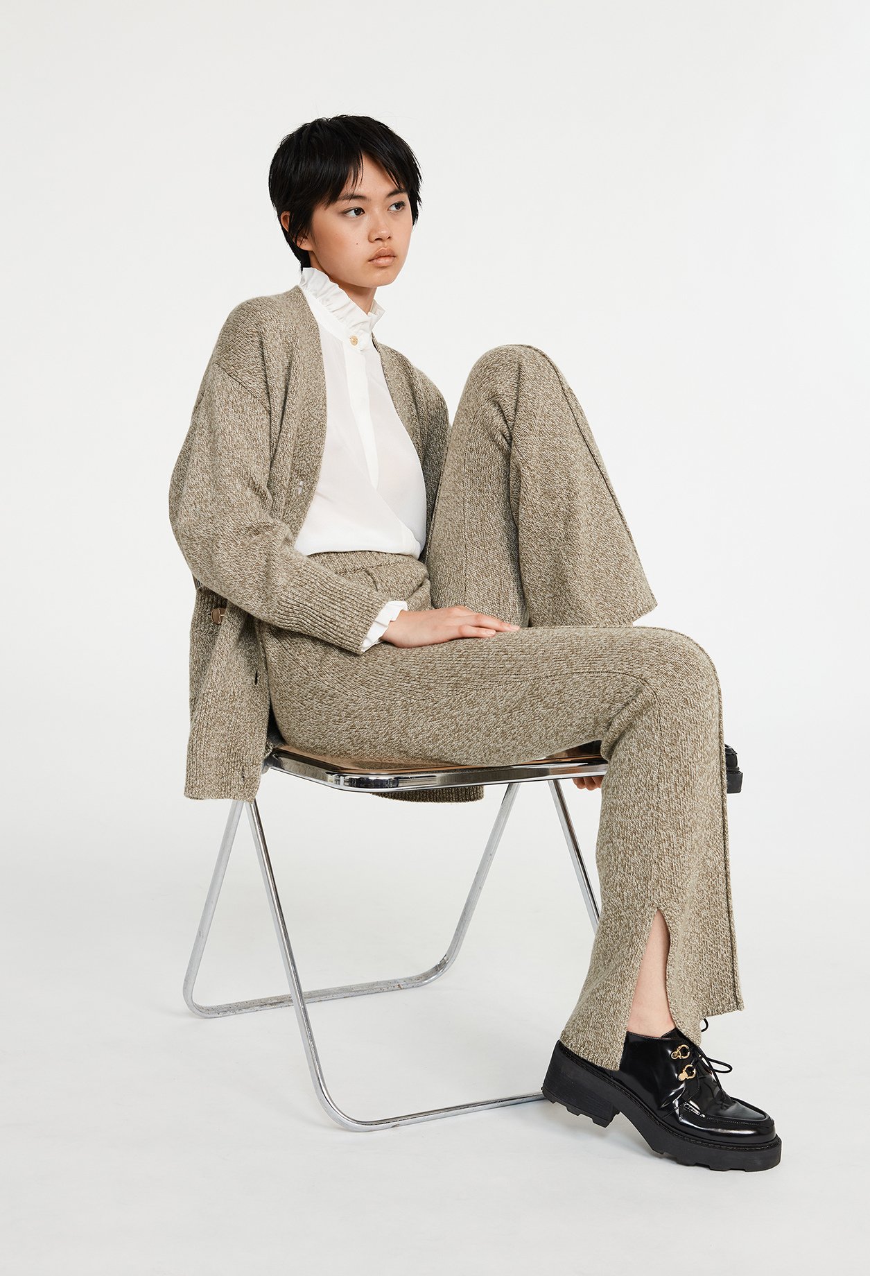 Pantalon evase maille