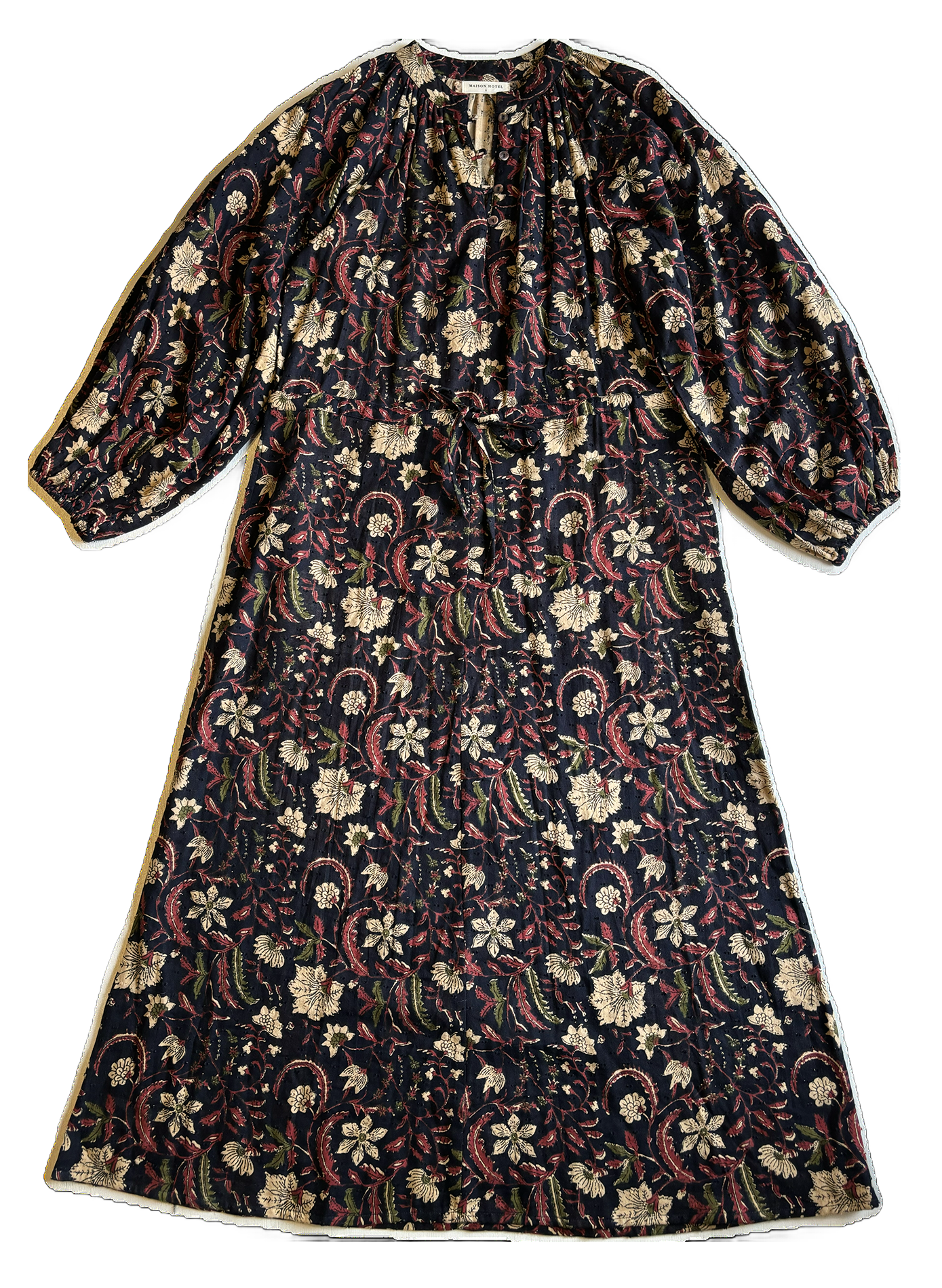 BOTANIC ANTONELLA - Robe longue col rond en coton imprimé | Multicolore