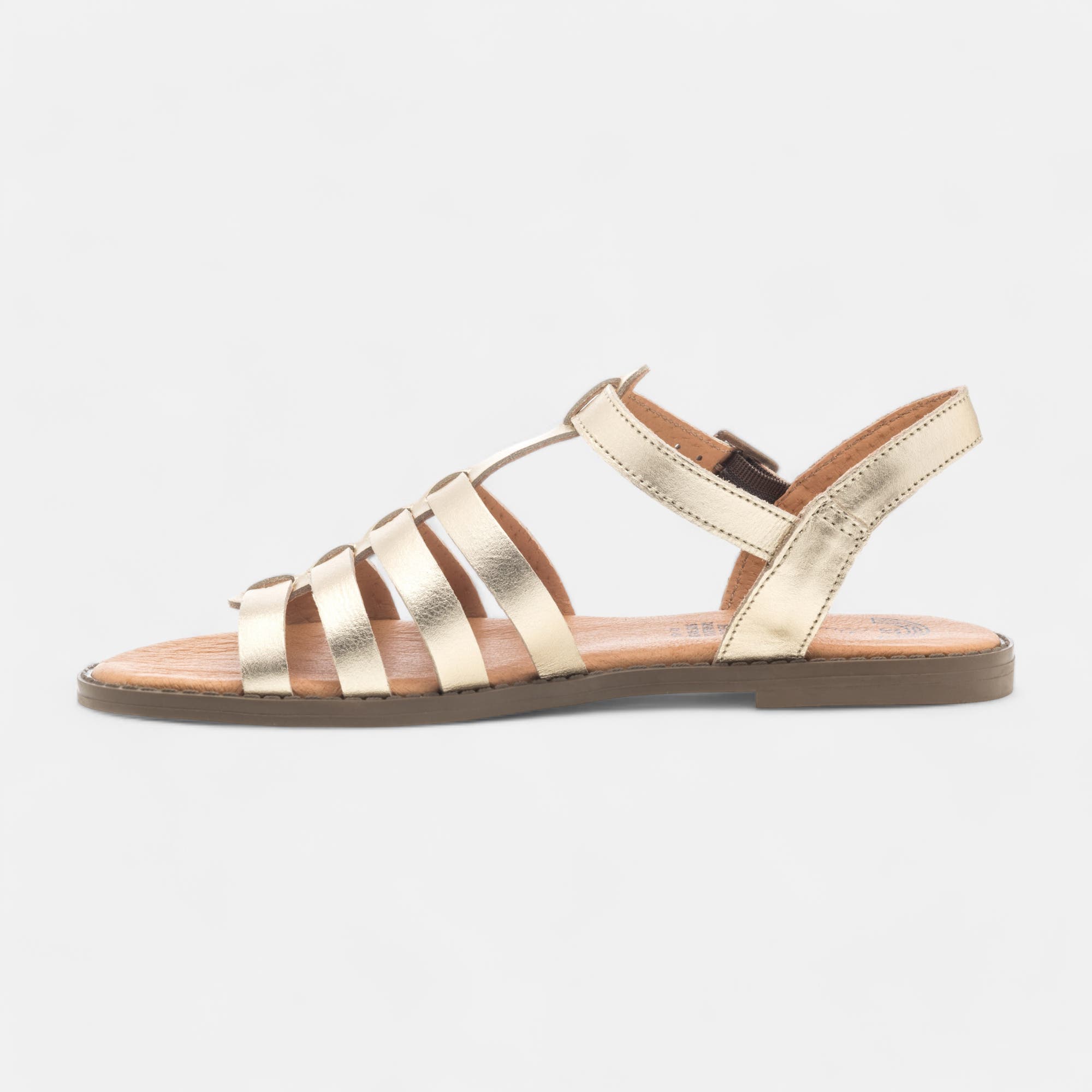 Nu-pieds Femme en cuir or