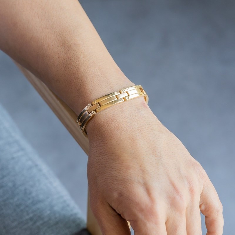 Bracelet d'Homme en Acier Doré
