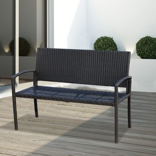 Banco de jardim Outsunny de 2 lugares, cor aço