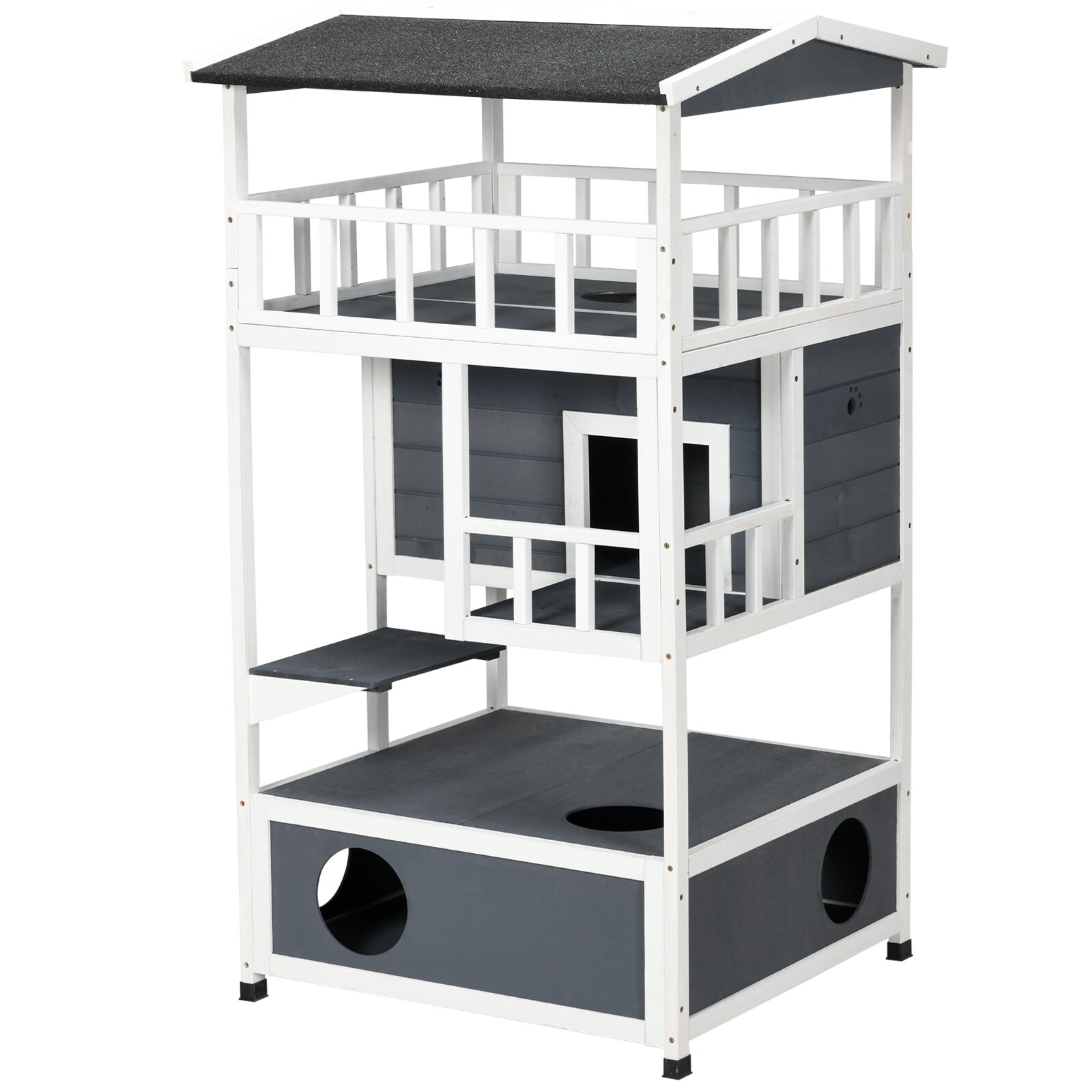 PawHut Katzenhaus 4-stöckig 78 x 76 x 140 cm (BxTxH)