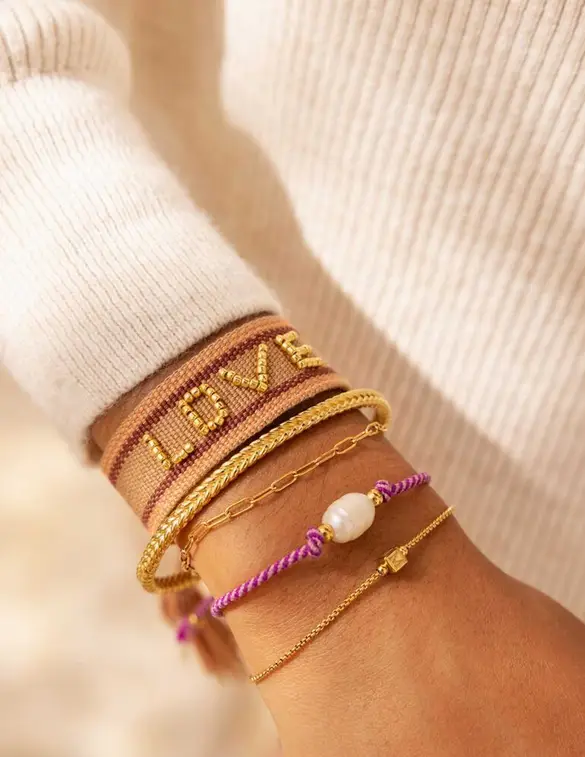 My Jewellery Touwarmband met parel MJ10389