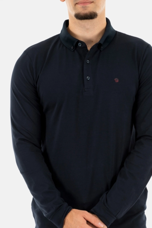 Polos manches longues Benson & Cherry ghostlg marine