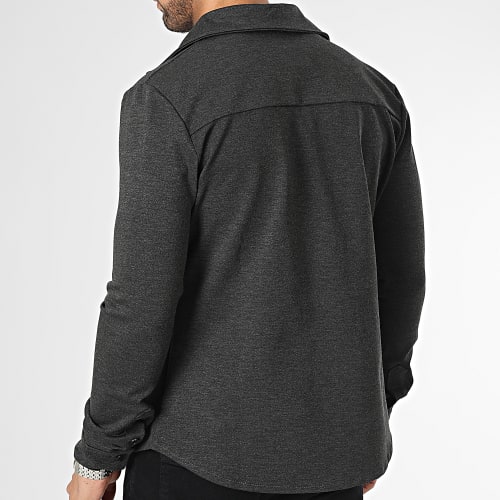 Chemise Manches Longues Atalk Bleu Gris Anthracite Chiné