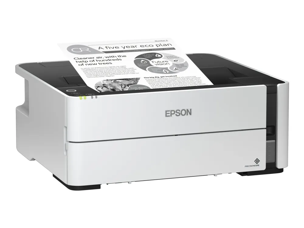 Epson EcoTank M1180 - Printer - S/H - Duplex - blækprinter - kan genopfyldes - A4/Legal - 1200 x 2400 dpi - op til 20 spm - kapacitet: 250 ark - USB 2.0, LAN, Wi-Fi