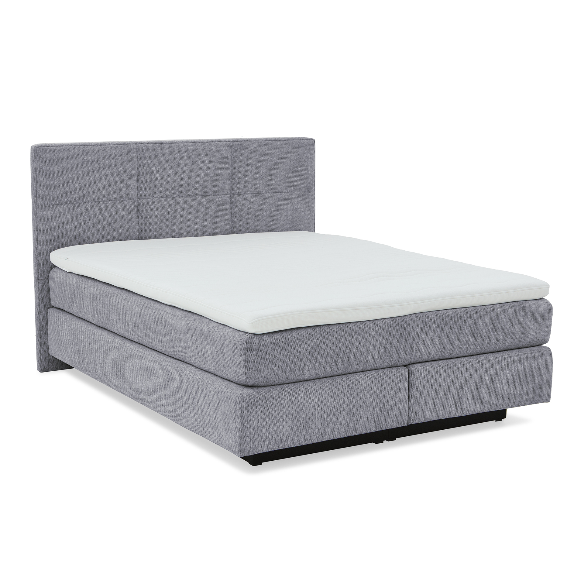 polsterpower Boxspringbett - grau - H3 - mit Bettkasten - 180x200 cm