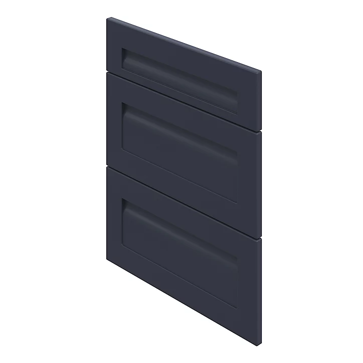 Façade de cuisine 1 tiroir et 2 casseroliers Garcinia bleu mat l. 60 cm x H. 72 cm GoodHome