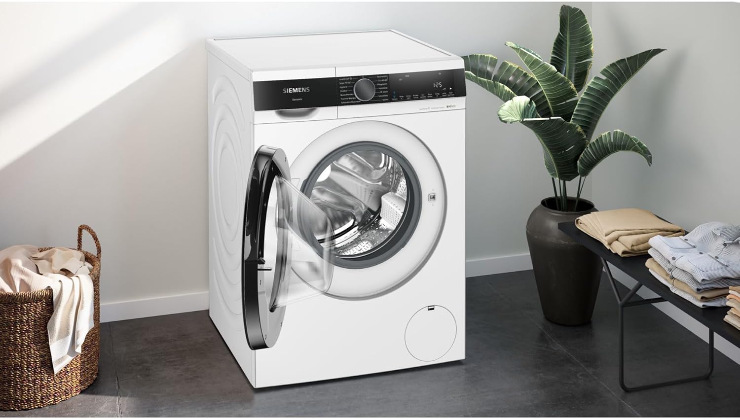 Siemens WG44G2Z22, iQ500 Waschmaschine 9 kg, 1400 UpM, Antiflecken-System, smartFinish für weniger Bügeln, Schneller Waschen mit speedPack L, waterPerfect Plus, Nachlegefunktion, LED-Display