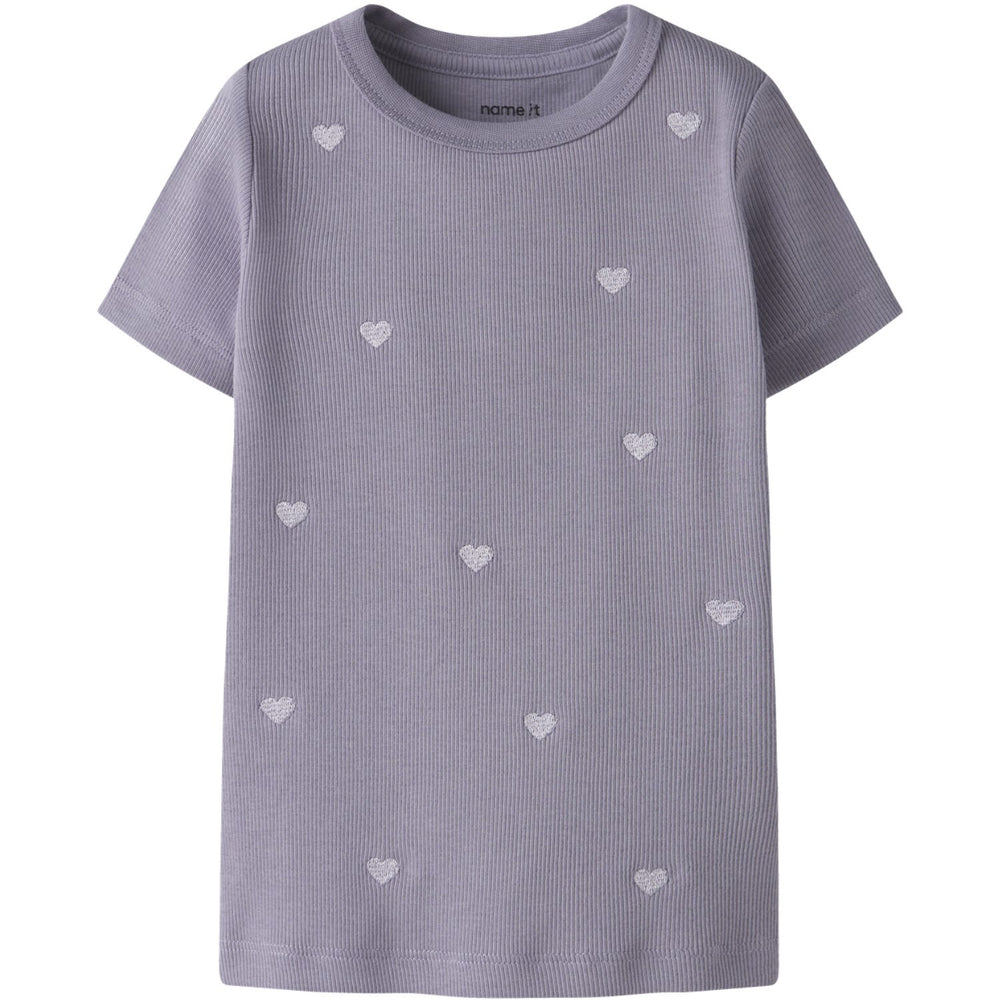 Køb Name It Lavender Gray Nmfnakal Ss Slim Top Noos