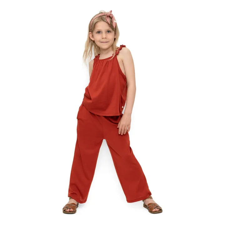 Minimalisma Pantalon en Soie Hip | Rouge