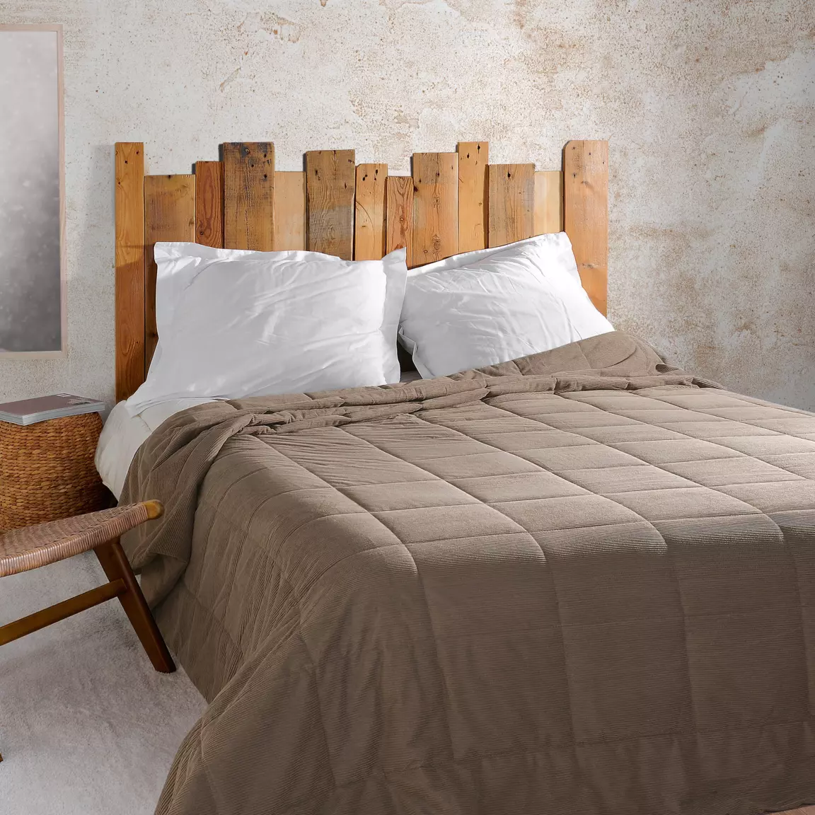 Couvre lit matelassé (250 x 260 cm) Vercors Taupe
