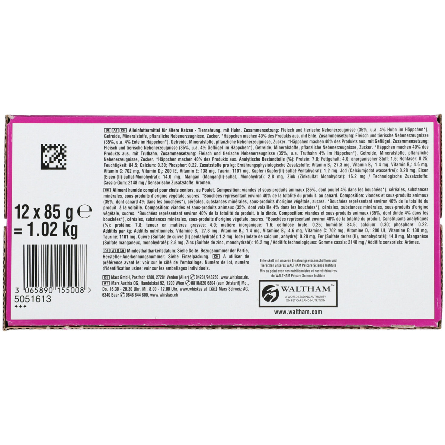 Whiskas Katzenfutter in Gelée 7+ Senior Geflügel 12x85g