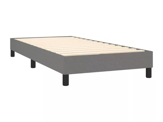Sommier tapissier avec matelas et LED Gris foncé 90x190cm Tissu