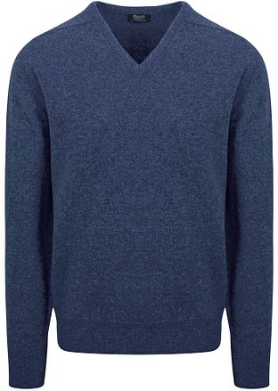 William Lockie Trui Lamswol V-Hals Indigo Blauw 7092DF-118 Rhapsody kopen
