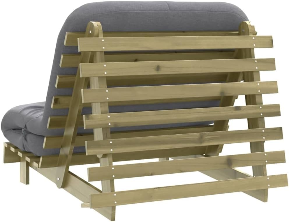 Kangmusi Futon Schlafsofa mit Matratze 100x206x11 Kieferholz Imprägniert,846770
