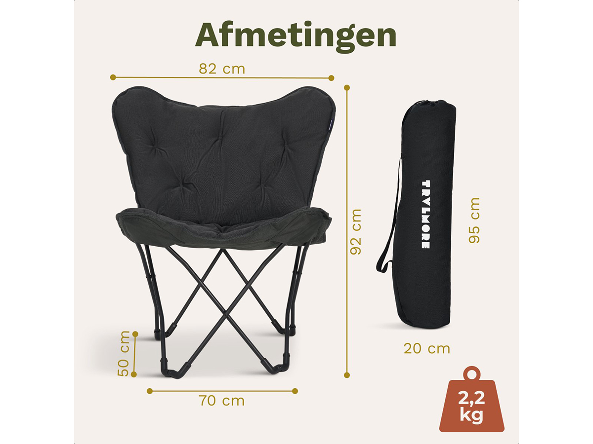 TRVLMORE Butterfly campingstoel - Black