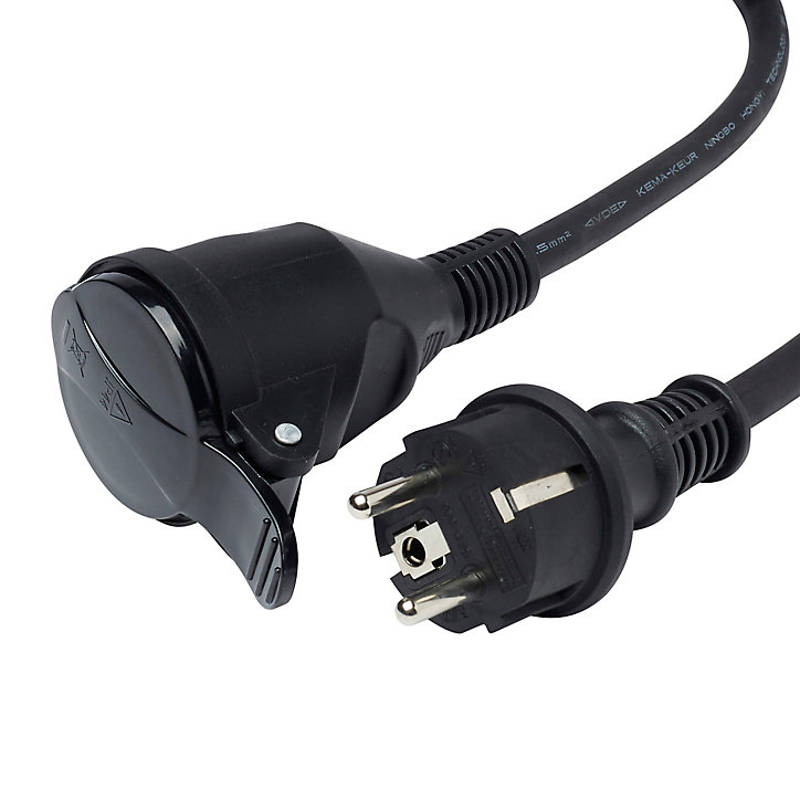 Rallonge noire Diall H05VVF 3G1 5mm² 10m avec clapet