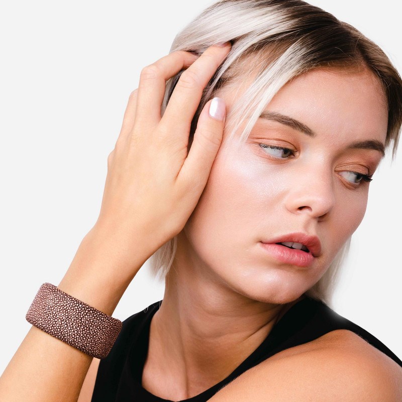Bracelet Galuchat marron 30